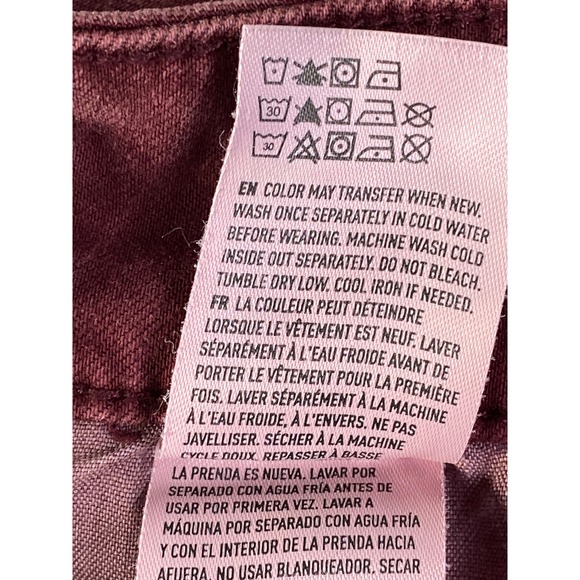 American Eagle Super Stretch Shorts Womens 4 Burgundy Excellent Low Rise Denim - Picture 7 of 11